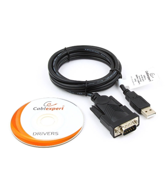 Конвертер USB->SERIAL Cablexpert UAS-DB9M-02 AM/DB9M, 1,5 м, PL2303TA, WinXP-Win8, черный, пакет