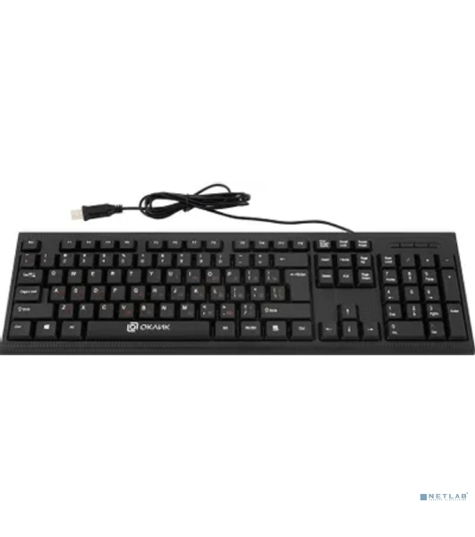 Комплект клавиатура+мышь Oklick 620M проводной, USB, 1200 DPI, чёрный