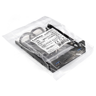 Планка USB на переднюю панель ExeGate U3H-622, 3,5', 2*TypeA +2*TypeC (USB 3.2 Gen2 (SuperSpeed USB 10Gbps), черная, металл, подсоединение к мат. плате)
