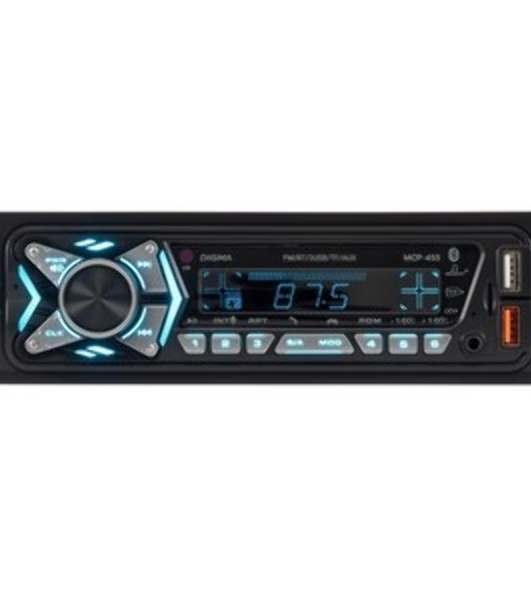 Автомагнитола Digma MCP-455, 1 DIN, Bluetooth, USB Type-A, AUX, пульт ДУ