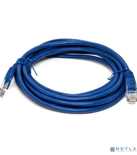 Кабель патч-корд, Filum FL-U6-3M-BL U/UTP 6 cat. 3м, 26AWG(7x0.16 мм), омедненный алюминий (CCA), PVC, синий