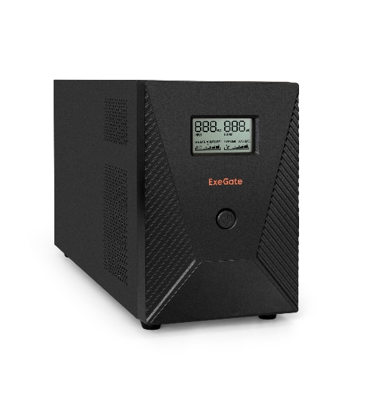 Источник бесперебойного питания ExeGate EP287660RUS SpecialPro Smart LLB-3000.LCD.AVR.EURO.RJ.USB 3000VA/1800W, LCD, AVR, 4 евророзетки, RJ45/11, USB, черный