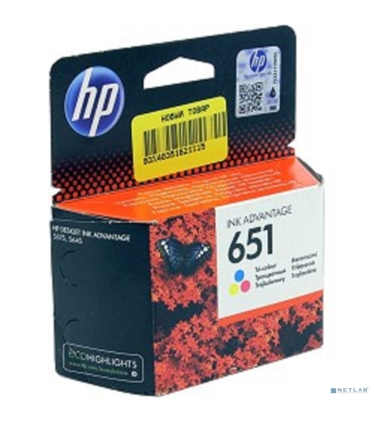 Картридж струйный HP 651 C2P11AE трехцветный для HP DJ IA5575e (300 стр.)