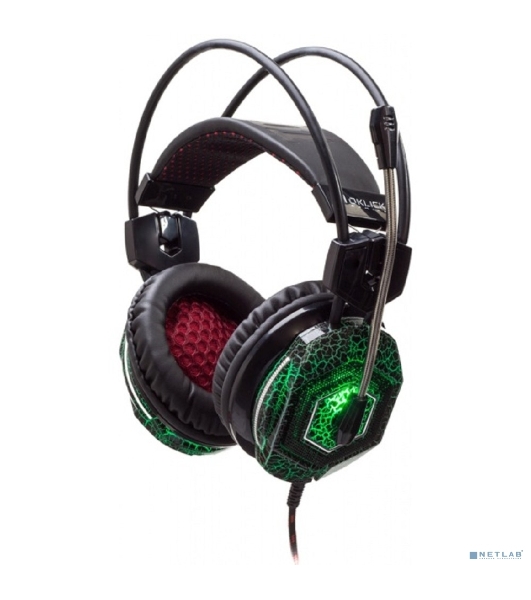 Гарнитура Oklick HS-L500G зелёный/чёрный, проводная, USB/3.5 мм