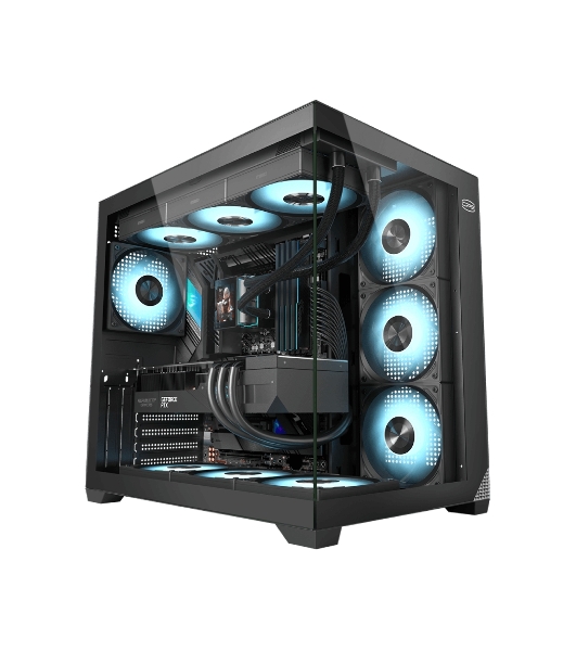 Компьютерный корпус без блока питания PCCooler C3T700 BK, Midi-Tower, TG, no fans, 1xUSB-A 3.0 + 1xUSB-A 2.0 + 1xUSB-C, ATX, mATX, mITX черный