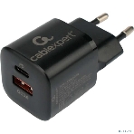 Сетевое зарядное устройство Cablexpert 20Вт, 3А, QC3.0/PD, 1xUSB, 1xType-C, черный, пакет, фото4