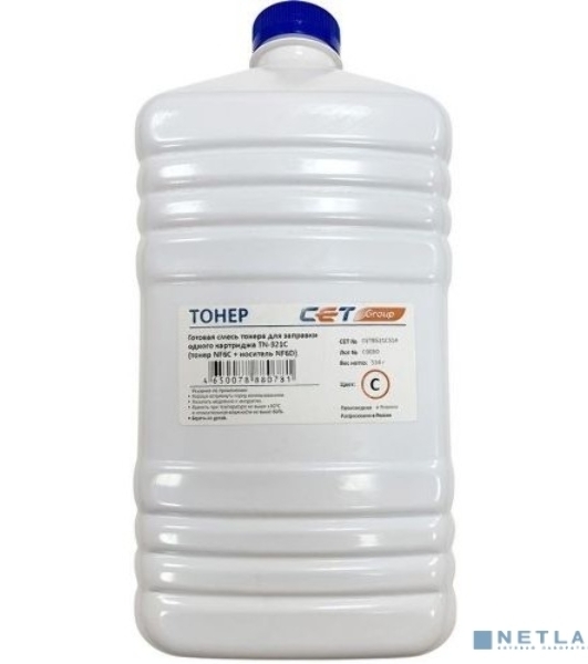 Тонер CET NF6C/NF6D голубой бутылка 514гр. (в компл.:девелопер) для принтера Konica Minolta Bizhub C224/284/364