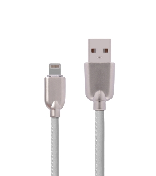 Кабель USB ACD-Allure Lightning - USB-A Кожа, 1м, белый