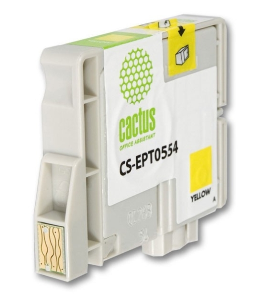 Картридж струйный Cactus CS-EPT0554 желтый (10 мл) для Epson Stylus RX520/Stylus Photo R240