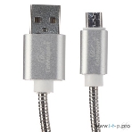 Кабель USB2.0 Cablexpert CC-G-mUSB02S-0.5M, AM/microB, серия Gold, длина 0.5м, серебро, блистер, фото3