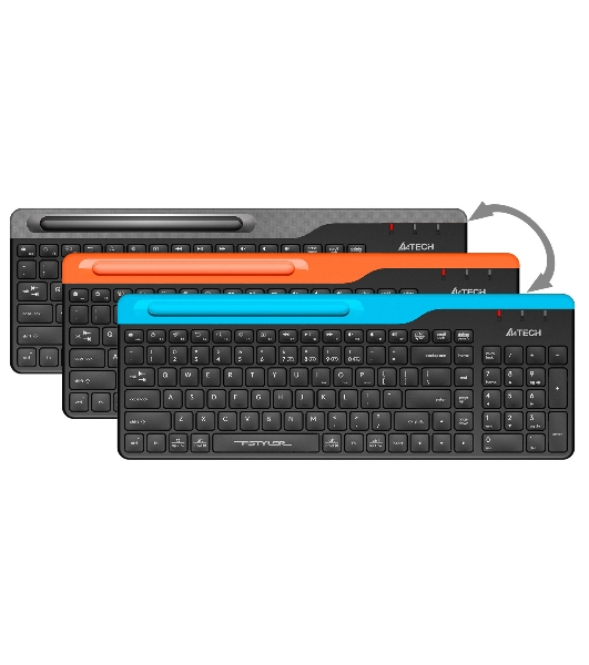 Клавиатура беспроводная A4Tech Fstyler FBK25, USB, Bluetooth/Радиоканал, черный/серый