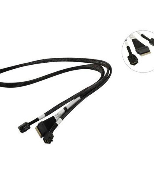 Кабель Broadcom 05-60003-00 Slimline SASx8 (SFF8654) -to- 2 SAS HD x4 (SFF8643)+ SFF9402, 1M