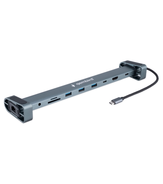 Док-станция Gembird UHB-D5, USB Type-C, 3xUSB 3.1, Type-C PD87W, Jack 3.5, SD/TF, HDMI, RJ45, USB Type-C, USB