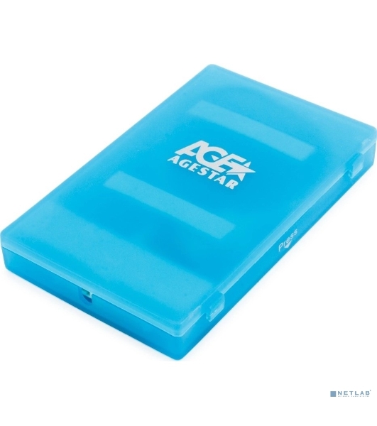 Контейнер для HDD AgeStar Внешний корпус 2.5' SATA HDD/SSD AgeStar SUBCP1 (BLUE) USB 2.0, пластик, синий, безвинтовая конструкция (10612)