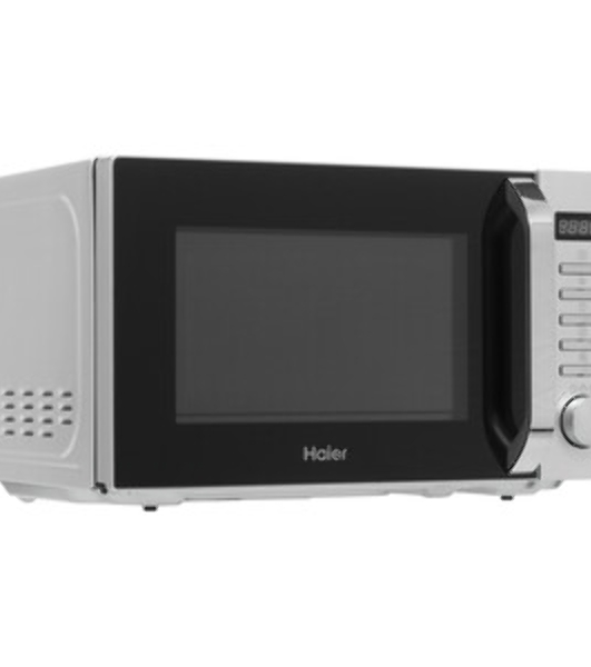 Микроволновая печь Haier HMB-DM208SA серебристый/черный, 20 л, 800 Вт, переключатели - кнопки, поворотный механизм