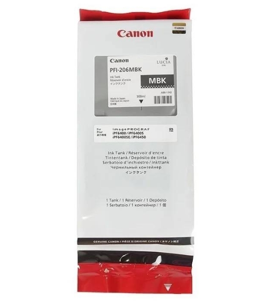 Картридж струйный PFI-206MBk (5302B001), для Canon iPF6400/6450, Черный Матовый, 300ml