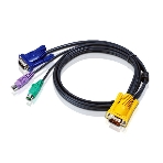 Шнур, мон+клав+мышь PS/2, SPHD15=>HD DB15+2x6MINI-DIN ATEN (2L-5202P) Male-3xMale, 8+6+6 проводов, опрессованный, 1.8 метр., черный, фото2