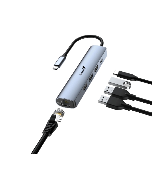 USB-концентратор Genius UH-545, USB Type-C, USB/RJ45, USB Type-C