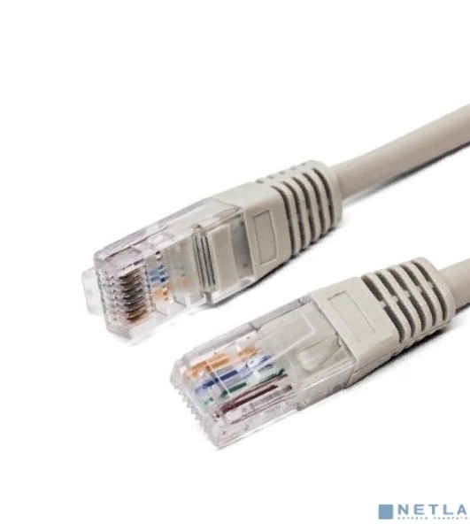 Кабель патч-корд, Filum FL-U5-C-1M U/UTP 5e cat. 1м, 26AWG(7x0.16 мм), чистая медь, PVC, серый