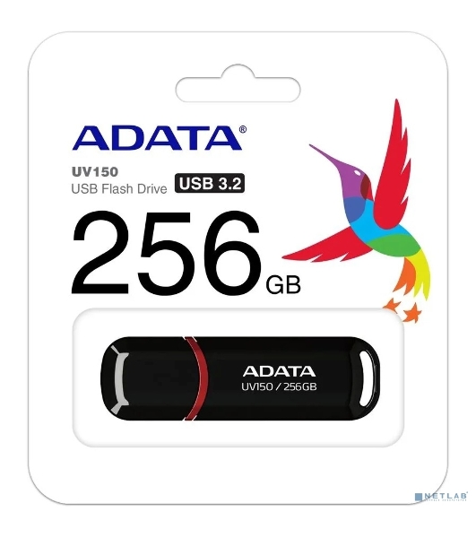 Флешка USB ADATA UV150 (AUV150-256G-RBK), 256Gb, USB 3.0, R/W 100/30, черный