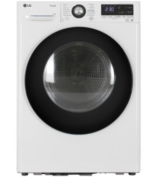 Сушильная машина LG DC90V3V6W белый, 9 кг, сушка - тепловой насос, программ - 14, 60 x 85 x 66 см