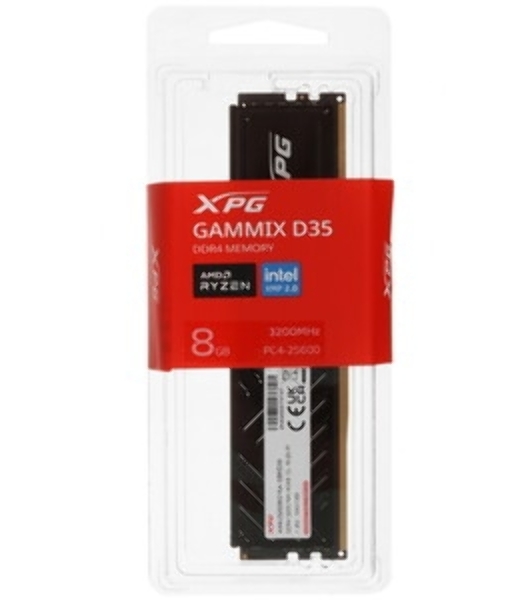 Оперативная память XPG Gaммix D35, DDR4, 8GB (1x8GB), 3200MHz, CL16, UDIMM, с радиатором, белый