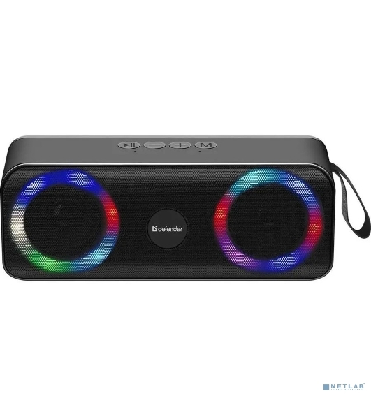 Акустическая система Defender LIGHT/BT/FM/USB/TF/AUX Q1 черный 10 Вт