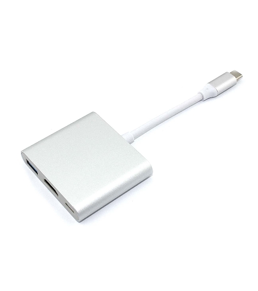 Адаптер Type-C на USB, HDMI 4K Type-С для MacBook, серебро