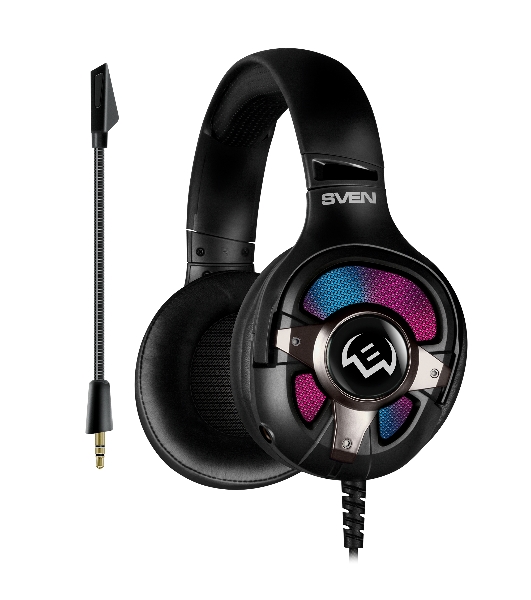 Гарнитура Sven AP-U1100MV чёрный, проводная, USB, подсветка