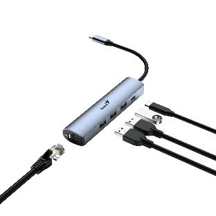 USB-концентратор Genius UH-545, USB Type-C, USB/RJ45, USB Type-C