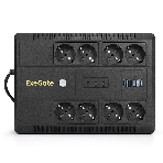 Источник бесперебойного питания ExeGate NEO NNB-1000.LED.AVR.8SH.CH 1000VA/650W, LED, AVR, 8*Schuko, 4*USB-порта для зарядки, черный, фото4