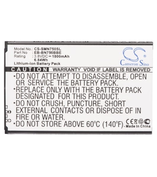 Аккумулятор CameronSino CS-SMN750SL EB-BN750BBC для Samsung Galaxy Note 3 Neo 3.8V, 1800mAh, 6.84Wh