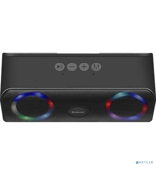Акустическая система Defender LIGHT/BT/FM/USB/TF/AUX Q1 черный 10 Вт