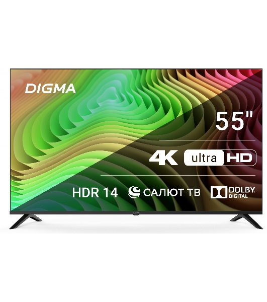 Телевизор Digma 55' DM-LED55UBB40 черный LED UHD 60Hz Салют ТВ