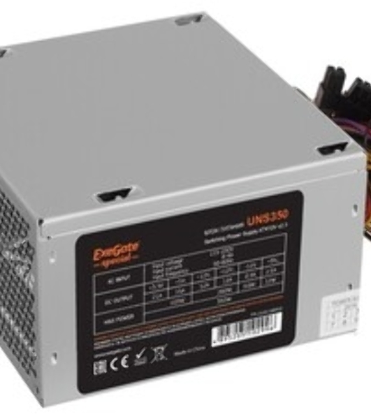 Блок питания ExeGate UNS350 (ES261566RUS-PC), 350Вт, 120мм, серебрянный