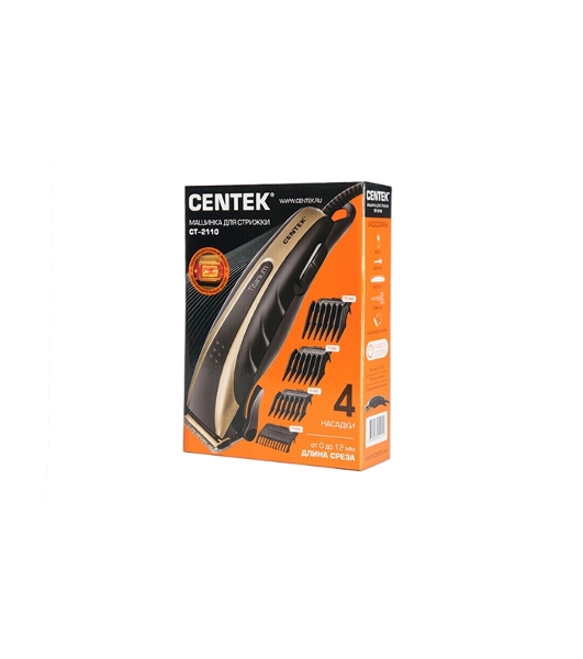 Машинка для стрижки Centek CT-2110 (черный/золотой) титановые ножи, прорезиненный корпус