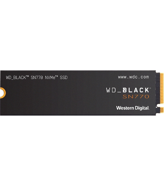 Накопитель SSD WD Black SN770 NVMe, 1.0Tb, M.2(22x80мм), NVMe, PCIe 4.0 x4, 3D TLC, R/W 5150/4900Mb/s, IOPs 740 000/800 000, TbW 600, DWPD 0.3 (12 мес.)