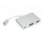Адаптер Type-C на VGA, USB 3.0 + Type-С для MacBook, серебристый, фото 1