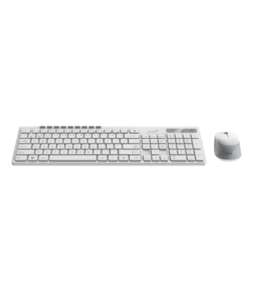 Комплект клавиатура+мышь Genius SlimStar 8230 беспроводной, USB + Bluetooth, 1000 DPI, белый