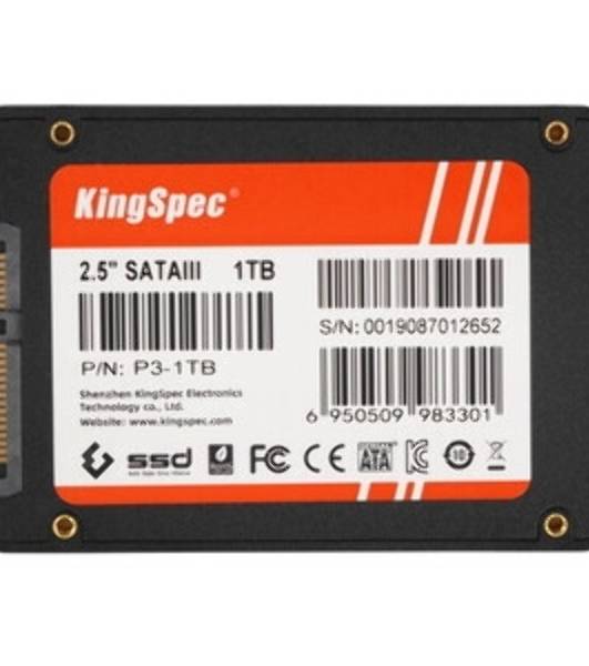 Накопитель SSD KingSpec P3-1Tb, 1Tb, SATA, 2.5', R/W 570/560