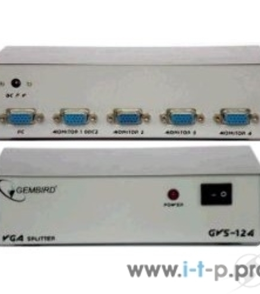 Разветвитель GVS124 Разветвитель сигнала VGA на 4 монитора (Gembird/Cablexpert)