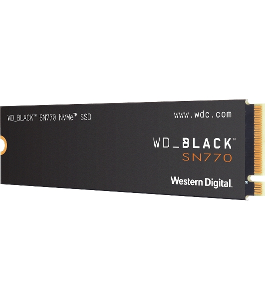 Накопитель SSD WD Black SN770 NVMe, 1.0Tb, M.2(22x80мм), NVMe, PCIe 4.0 x4, 3D TLC, R/W 5150/4900Mb/s, IOPs 740 000/800 000, TbW 600, DWPD 0.3 (12 мес.)