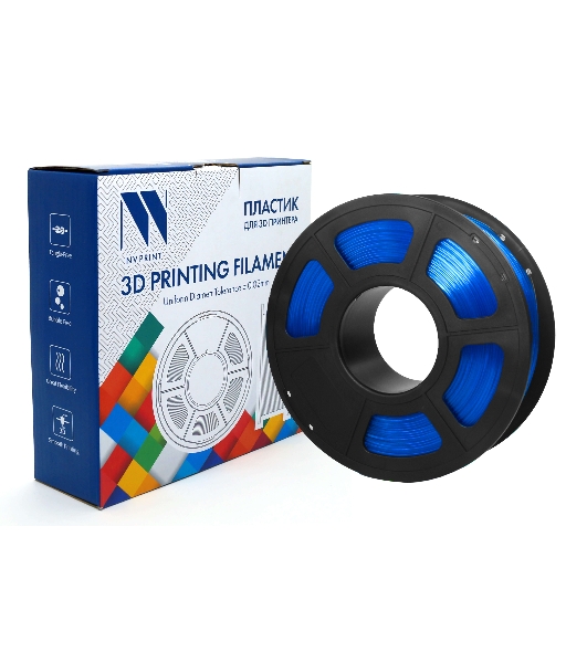 Филамент NVPrint PETG Clear Blue Прозрачно-синий для 3D печати диаметр 1.75мм масса 1 кг