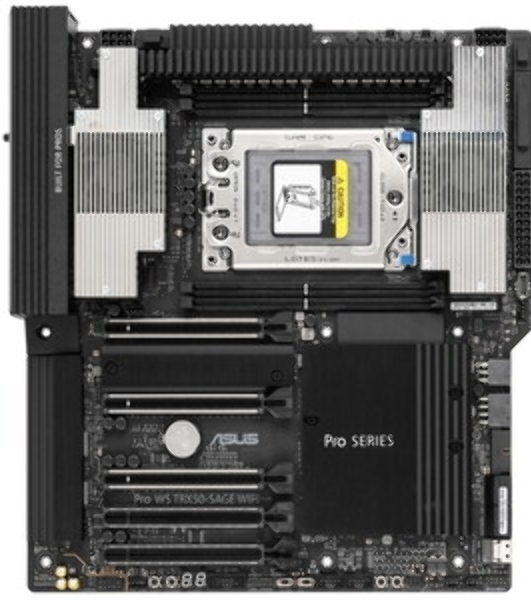 Материнская плата ASUS Pro WS TRX50-SAGE WIFI, sTR5, AMD TRX50, 4xDDR5, 4xSATA, 3xM.2, 1xSlimSAS, 1xPCI-E 5.0 x8, 1xPCI-E 4.0 x16, 1xPCI-E 4.0 x4, 2x 10Gb LAN, 2xUSB-A 2.0, 6xUSB-A 3.2 Gen 2, 1xUSB-C 3.2 Gen 2x2, 2x3.5 мм, 5.1, E-ATX