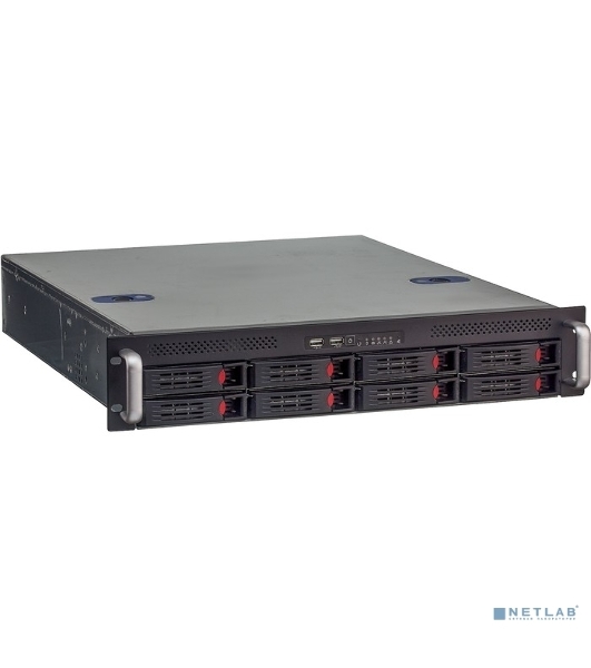 Серверный корпус Exegate EX281290RUS Pro 2U550-HS08 RM 19', высота 2U, глубина 550, БП 1U-600ADS, 8xHotSwap, USB