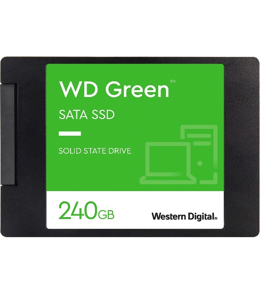 Накопитель SSD WD Green WDS240G3G0A, 240Gb, SATA III, 2.5', R/W 545/465