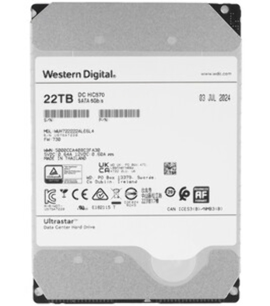 Жесткий диск HDD WD SATA Server 22Tb Ultrastar DC HC570 7200 6Gb/s 512MB 1 year warranty (replacement WUH722222ALE6L4)