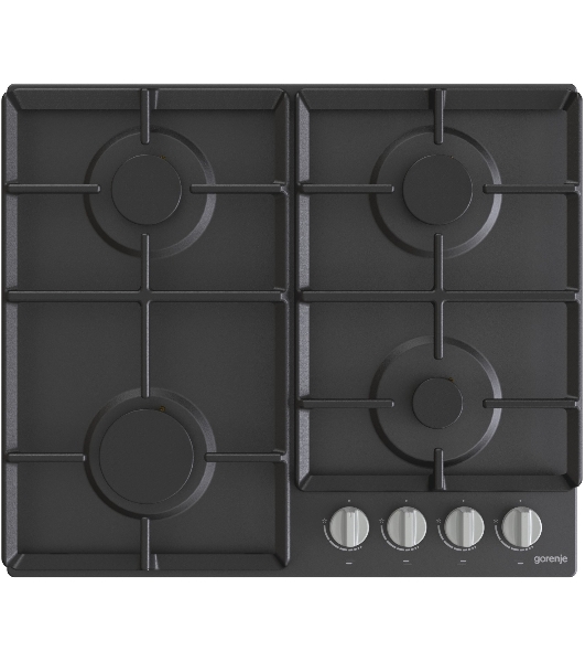 Газовая варочная панель Gorenje G641EXB, 4 конфорки, металл, черный