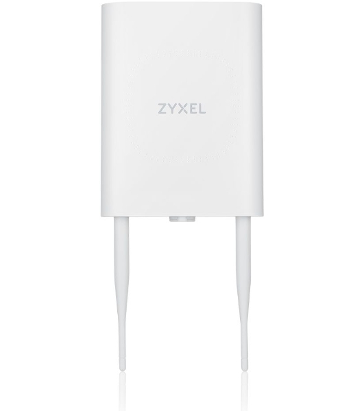 Гибридная уличная точка доступа Zyxel NebulaFlex NWA55AXE, 802.11a/b/g/n/ac/ax (2,4 и 5 ГГц), внешние антенны 2x2 (в комплекте), до 575+1200 Мбит/с, 1xLAN GE, защита от 4G/5G, без поддержки Captive po