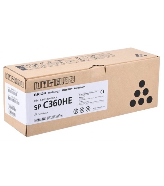Картридж лазерный Ricoh SP C360HE черный для SP C360DNw/SP C360SNw/SP C360SFNw/SP C361SFNw 7000 страниц.